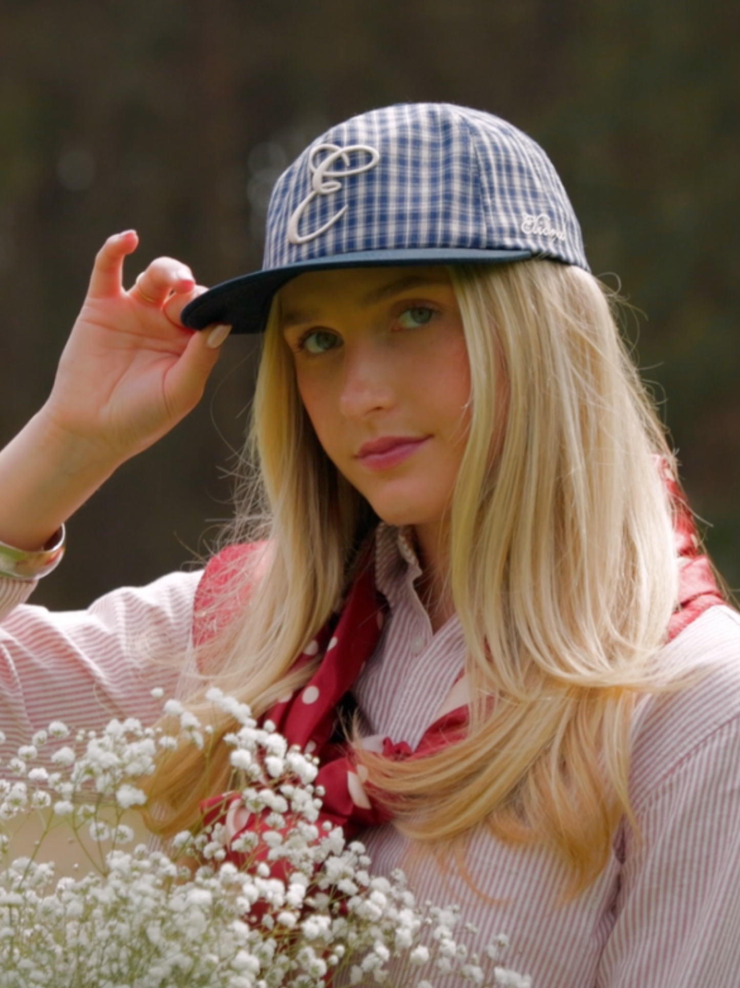 PLAID CANVAS SCRIPT CAP
